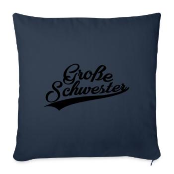 Handwriting grande soeur - Housse de coussin décorative 45 x 45 cm - bleu marine - Devant
