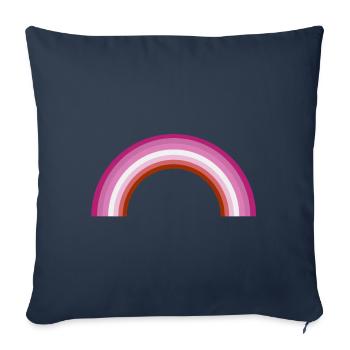 Drapeau arc-en-fierté lesbienne - Housse de coussin décorative 45 x 45 cm - bleu marine - Devant