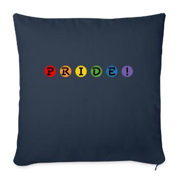 boules arc-en-ciel fierté LGBT lgbtqi queer lgbt csd - Housse de coussin décorative 45 x 45 cm - bleu marine - Devant