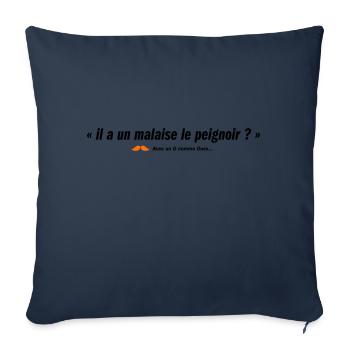 Il a un malaise le peignoir ? (b) - Housse de coussin décorative 45 x 45 cm - bleu marine - Devant