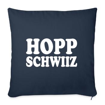 Hopp schwiiz - Housse de coussin décorative 45 x 45 cm - bleu marine - Devant