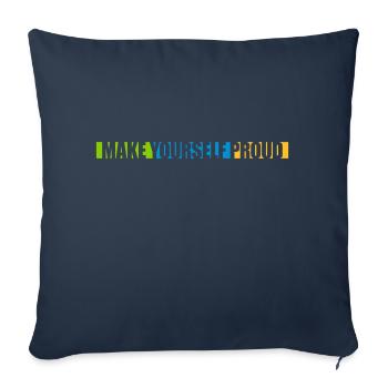 Faites-vous fier de la citation - Housse de coussin décorative 45 x 45 cm - bleu marine - Devant