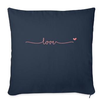 Amour - Housse de coussin décorative 45 x 45 cm - bleu marine - Devant