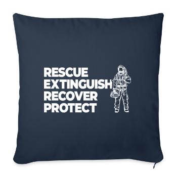 Firefighter Motivation - Sofa pillowcase 17,3'' x 17,3'' (45 x 45 cm) - navy - Front