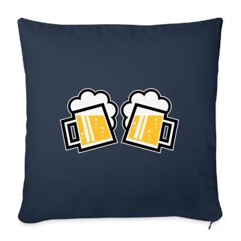2 chopes à bière bavaroise Prosten (chopes à bière / 3C) - Housse de coussin décorative 45 x 45 cm - bleu marine - Devant