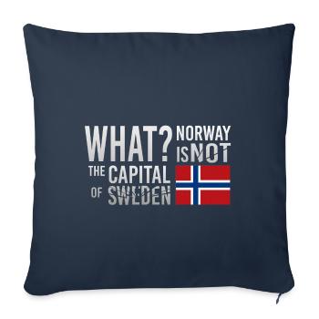 La Norvège n'est pas la capitale de la Suède - Housse de coussin décorative 45 x 45 cm - bleu marine - Devant