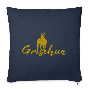 Grisons Suisse Capricorne Alpes - Housse de coussin décorative 45 x 45 cm - bleu marine - Devant