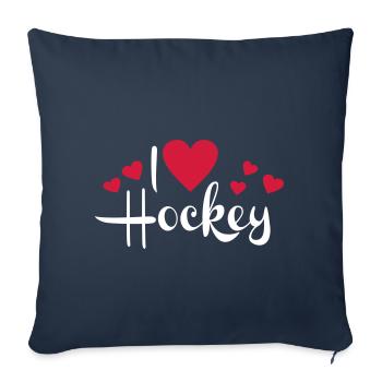 hockey - Housse de coussin décorative 45 x 45 cm - bleu marine - Devant