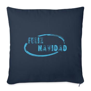 Feliz Navidad Typo with round Frame - Sofa pillowcase 17,3'' x 17,3'' (45 x 45 cm) - navy - Front