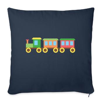 Toy train - Sofa pillowcase 17,3'' x 17,3'' (45 x 45 cm) - navy - Front