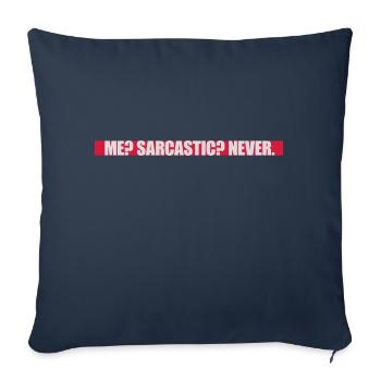 moi sarcastique ne cite jamais - Housse de coussin décorative 45 x 45 cm - bleu marine - Devant