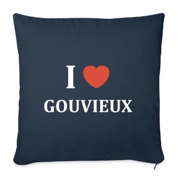 i love Gouvieux - Housse de coussin décorative 45 x 45 cm - bleu marine - Devant