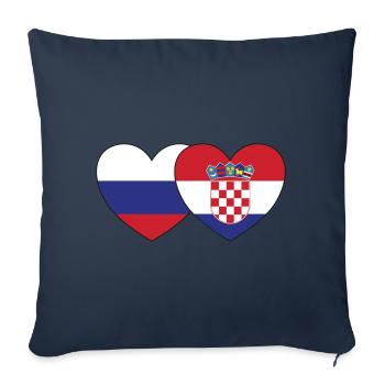 Russia Croatia Flag Heart - Sofa pillowcase 17,3'' x 17,3'' (45 x 45 cm) - navy - Front