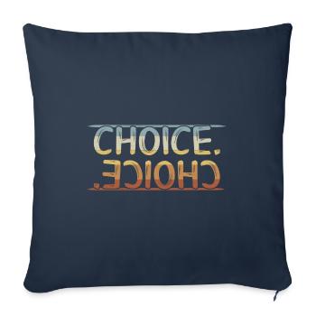CHOIX. Décision. Déclaration de style de vie rétro - Housse de coussin décorative 45 x 45 cm - bleu marine - Devant