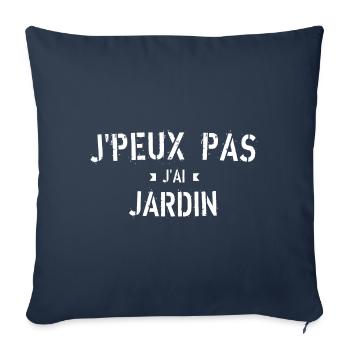 J peux pas j ai Jardin - Housse de coussin décorative 45 x 45 cm - bleu marine - Devant