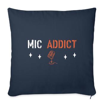 Mic addict - Sofa pillowcase 17,3'' x 17,3'' (45 x 45 cm) - navy - Front