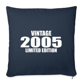 Millésime 2005 Anniversaire 2005 Rétro 2005 - Housse de coussin décorative 45 x 45 cm - bleu marine - Devant