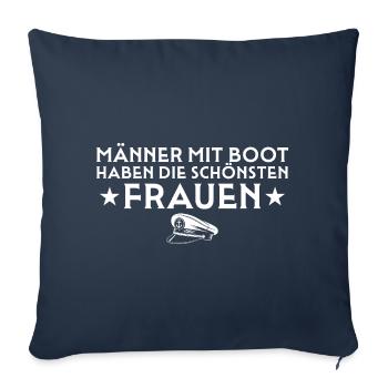 Les hommes avec un bateau ont les plus belles femmes - Housse de coussin décorative 45 x 45 cm - bleu marine - Devant