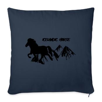 Icelandic Horse: Icelandic Horse Horse Pony Merch - Sofa pillowcase 17,3'' x 17,3'' (45 x 45 cm) - navy - Front