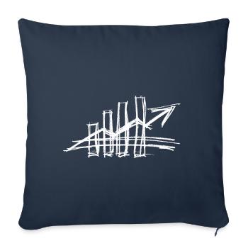 Bourse en blanc - Housse de coussin décorative 45 x 45 cm - bleu marine - Devant