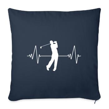 Heartbeat Golf | Golf Herzschlag - Sofakissenbezug 45 x 45 cm - Navy - Vorne
