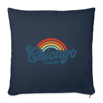 Chicago 70s Hippie - Sofa pillowcase 17,3'' x 17,3'' (45 x 45 cm) - navy - Front