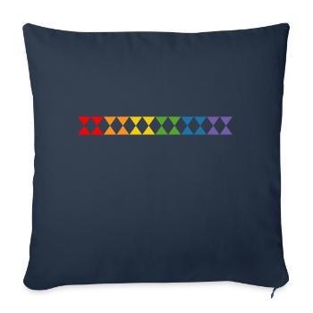 Triangles arc-en-ciel - Housse de coussin décorative 45 x 45 cm - bleu marine - Devant