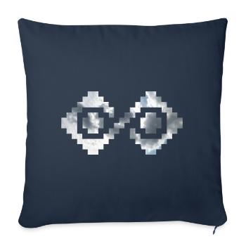 Eternal sky - Traditional Romanian folk art - Sofa pillowcase 17,3'' x 17,3'' (45 x 45 cm) - navy - Front