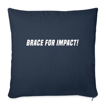 BRACE FOR IMPACT - white - Sofa pillowcase 17,3'' x 17,3'' (45 x 45 cm) - navy - Front