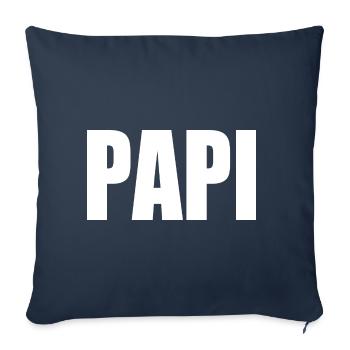 Papi - Housse de coussin décorative 45 x 45 cm - bleu marine - Devant