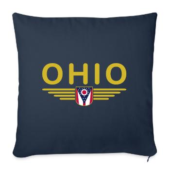 T-shirt de supporter de l'Ohio – Un incontournable pour les fans - Housse de coussin décorative 45 x 45 cm - bleu marine - Devant