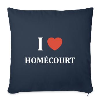 i love Homécourt - Housse de coussin décorative 45 x 45 cm - bleu marine - Devant