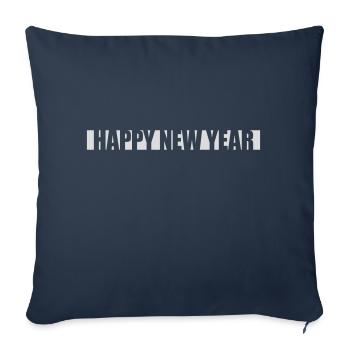 Citation Bonne année - Housse de coussin décorative 45 x 45 cm - bleu marine - Devant