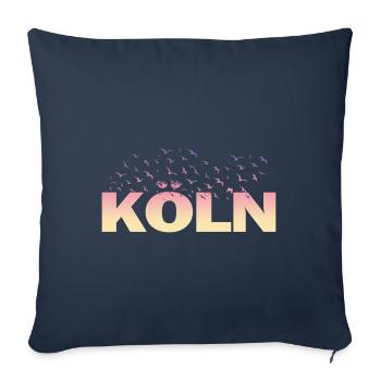 Cologne Germany City Font Birds Skyline - Sofa pillowcase 17,3'' x 17,3'' (45 x 45 cm) - navy - Front