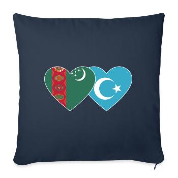 Turkmenistan Uighur Flag Heart - Sofa pillowcase 17,3'' x 17,3'' (45 x 45 cm) - navy - Front