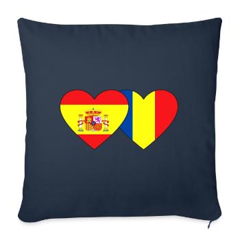 Spain Romania Flag Heart - Sofa pillowcase 17,3'' x 17,3'' (45 x 45 cm) - navy - Front