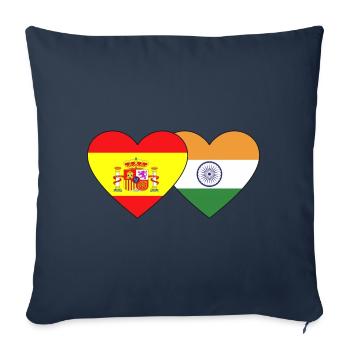 Spain India Flag Heart - Sofa pillowcase 17,3'' x 17,3'' (45 x 45 cm) - navy - Front