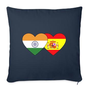 India Spain Flag Heart - Sofa pillowcase 17,3'' x 17,3'' (45 x 45 cm) - navy - Front
