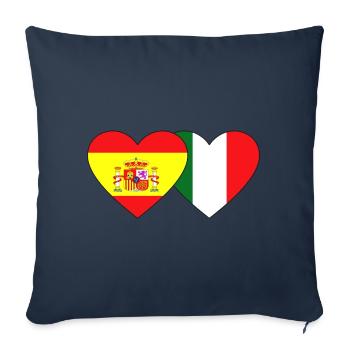 Spain Italy Flag Heart - Sofa pillowcase 17,3'' x 17,3'' (45 x 45 cm) - navy - Front