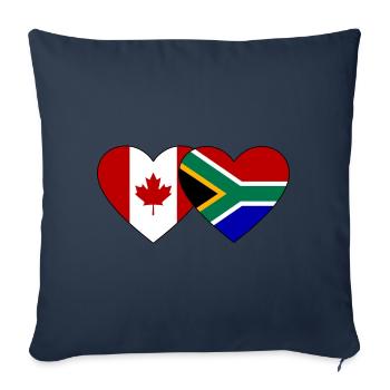 Canada South Africa Flag Heart - Sofa pillowcase 17,3'' x 17,3'' (45 x 45 cm) - navy - Front