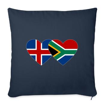 Iceland South Africa Flag Heart - Sofa pillowcase 17,3'' x 17,3'' (45 x 45 cm) - navy - Front