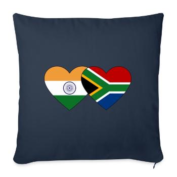 India South Africa Flag Heart - Sofa pillowcase 17,3'' x 17,3'' (45 x 45 cm) - navy - Front