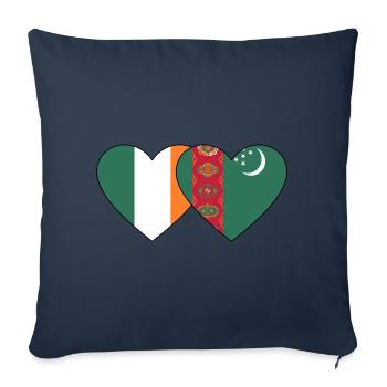 Irlande Turkménistan Flag Heart - Housse de coussin décorative 45 x 45 cm - bleu marine - Devant