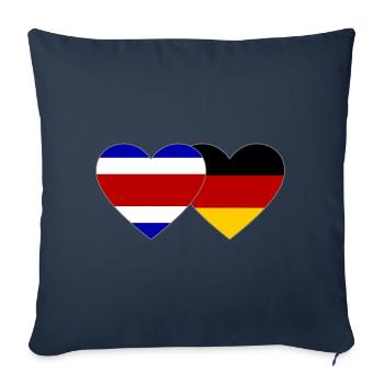 Costa Rica Allemagne Coeur Drapeau - Housse de coussin décorative 45 x 45 cm - bleu marine - Devant