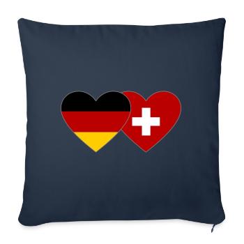 Germany Switzerland Heart Flag - Sofa pillowcase 17,3'' x 17,3'' (45 x 45 cm) - navy - Front