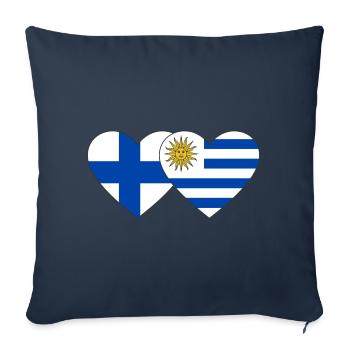 Finland Uruguay Heart Flag - Sofa pillowcase 17,3'' x 17,3'' (45 x 45 cm) - navy - Front