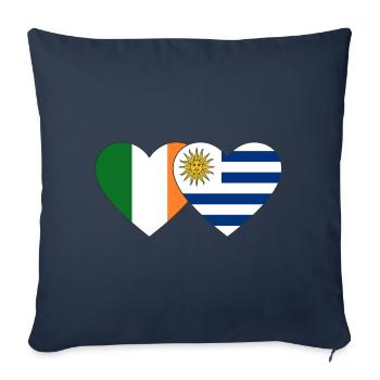 Ireland Uruguay Heart Flag - Sofa pillowcase 17,3'' x 17,3'' (45 x 45 cm) - navy - Front