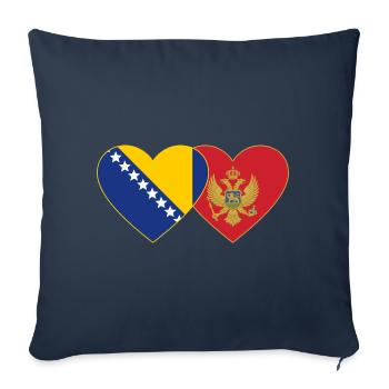 Drapeau de la Bosnie-Monténégro - Housse de coussin décorative 45 x 45 cm - bleu marine - Devant