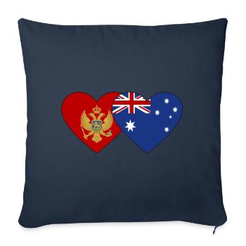 Monténégro Australie Drapeau - Housse de coussin décorative 45 x 45 cm - bleu marine - Devant