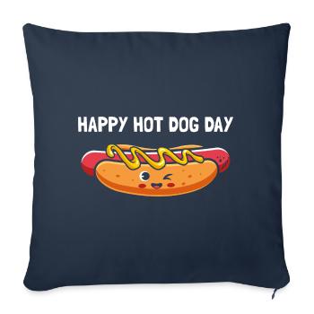 Happy hot dog day - Sofa pillowcase 17,3'' x 17,3'' (45 x 45 cm) - navy - Front